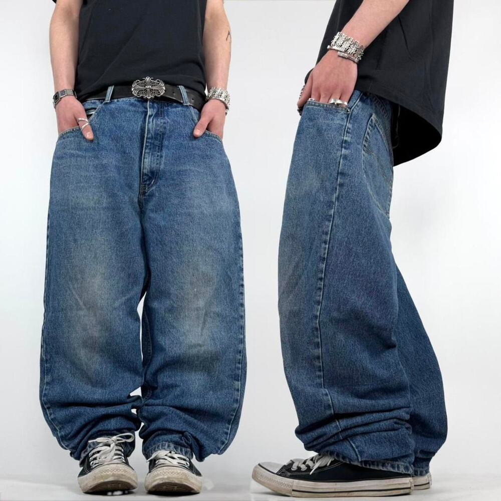 Vintage y2k baggy wide leg paco stonewash faded archive skater jeans